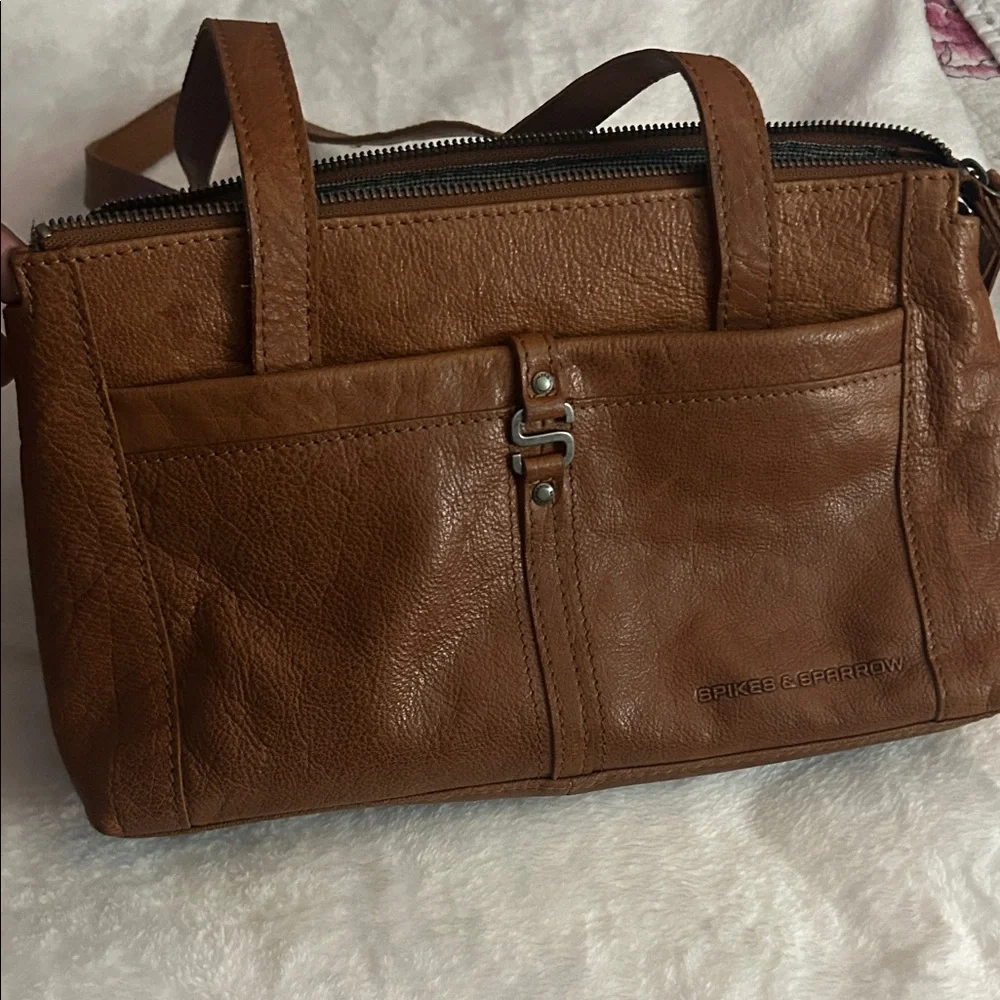 SPIKES & SPARROW Brown leather bag women - Picture 1 of 5